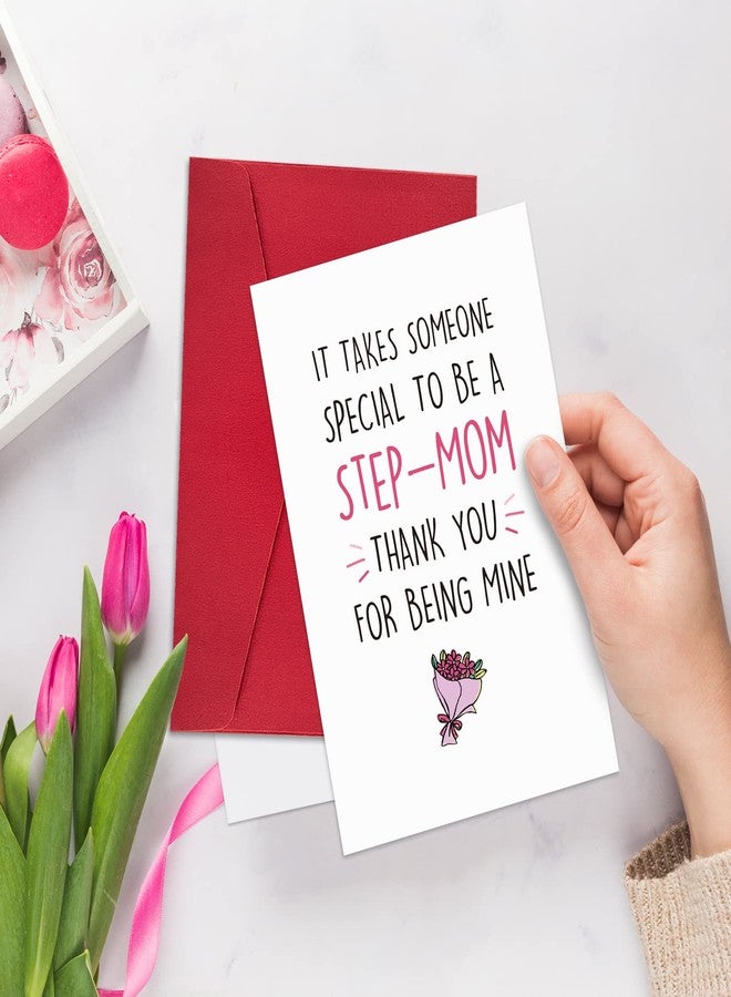 Ogeby Funny Mothers Day Gifts for Stepmom, Lovely Mother’s Day Card Gift from Step Daughter Son, Thank You for Being Mine - Image 3