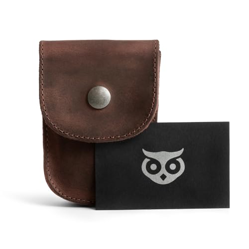 Hide & Drink, Full Grain Leather Holster Pouch, Durable EDC Waist Bag for Coins, Pocket Wallet, Headphones, Personal Items, Conveniently Attaches to Belt, Snap Closure, Handmade, Bourbon Brown - Image 5