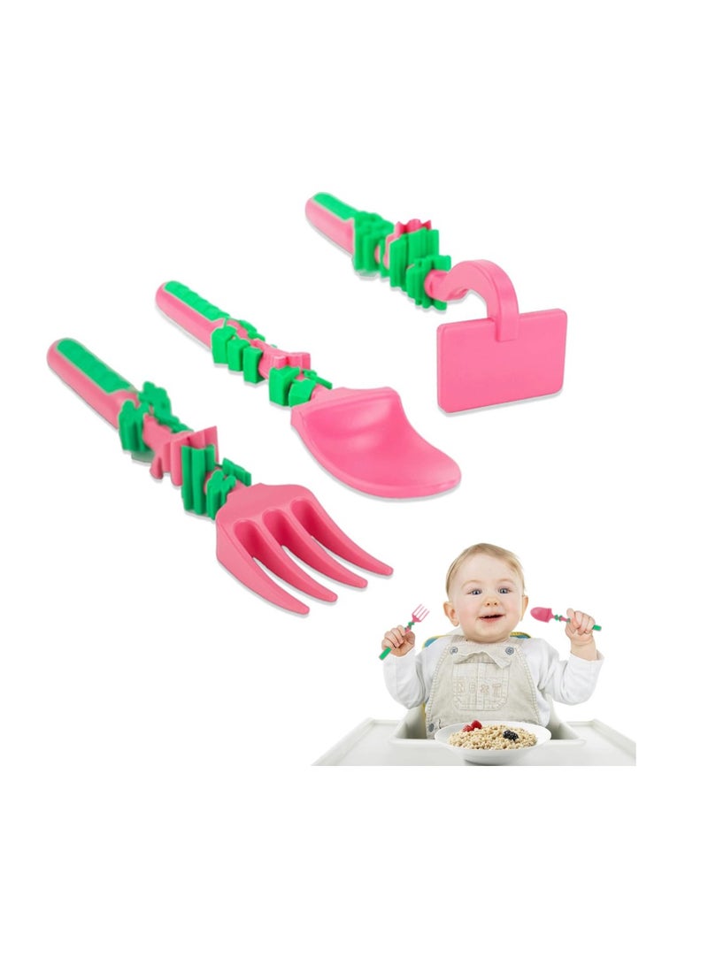 Eazy Kids ملعقة وشوكة ودافعة من إيزي كيدز - وردي، أدوات البستنة، 3 قطع - Image 4