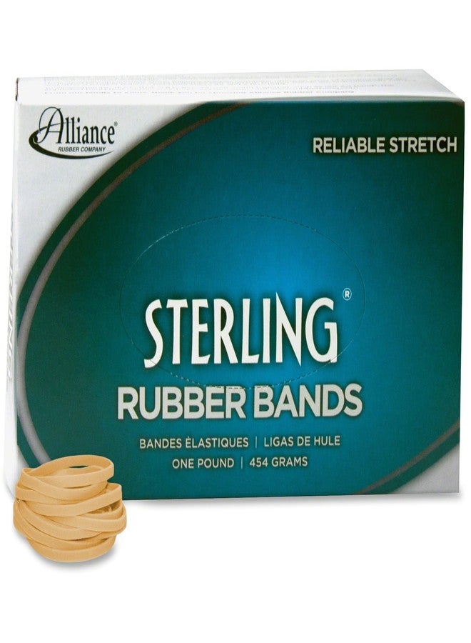 Alliance Rubber 24305 Sterling Rubber Bands Size #30, 1 lb Box Contains Approx. 1500 Bands (2" x 1/8", Natural Crepe) , Beige - Image 1