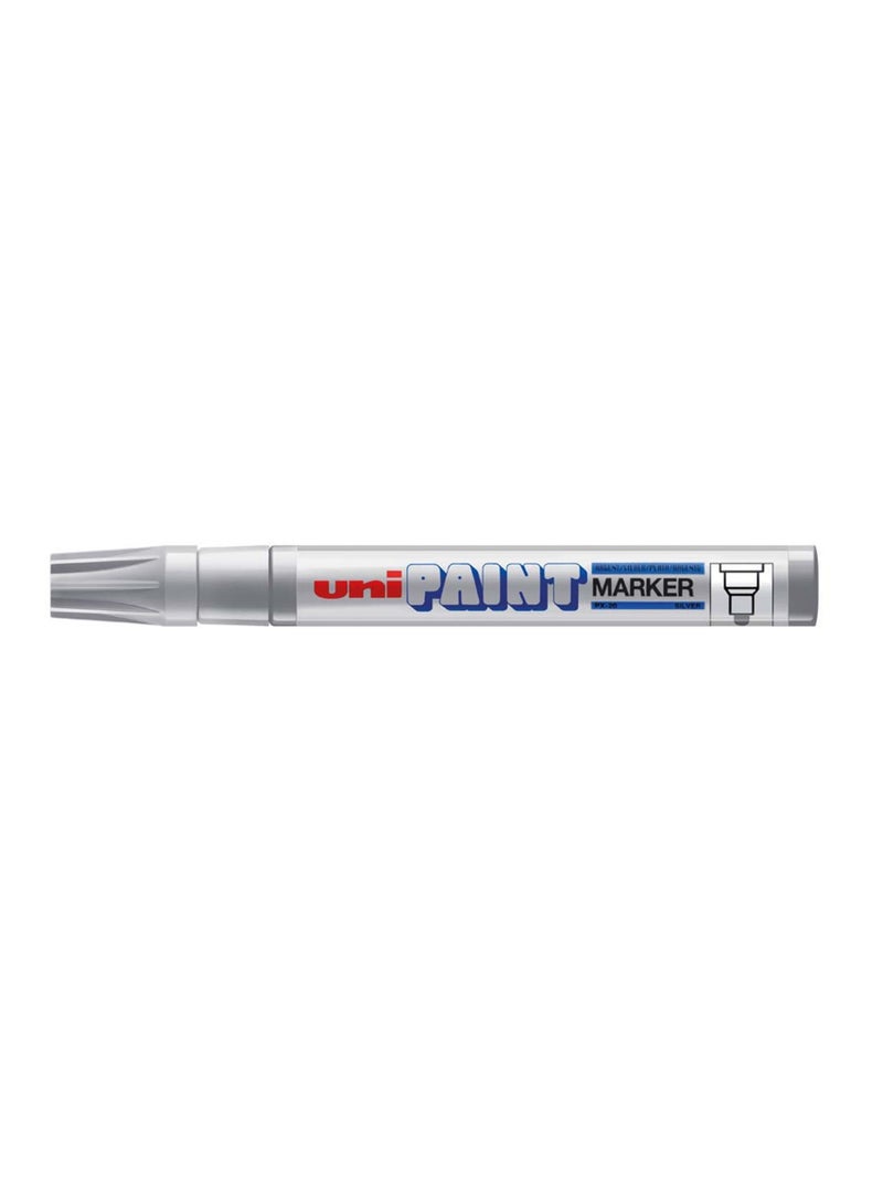 Uniball 1-Piece Medium Bullet Tip Paint Marker Silver Ink  - Image 1