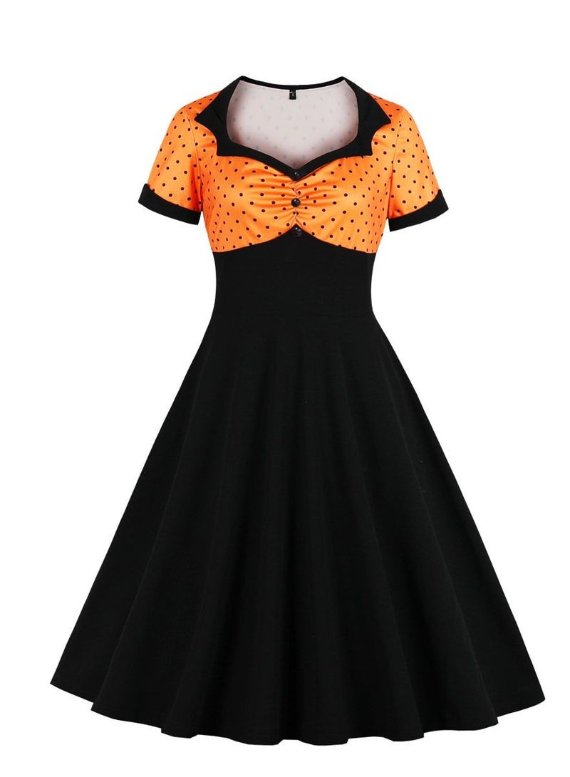 Loquat Polka Dot Elegant Dress  - Image 1