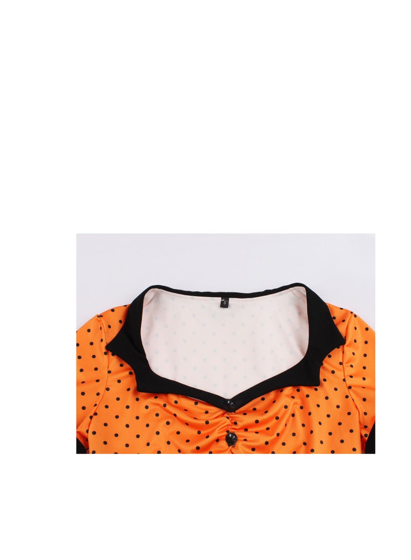 Loquat Polka Dot Elegant Dress  - Image 3