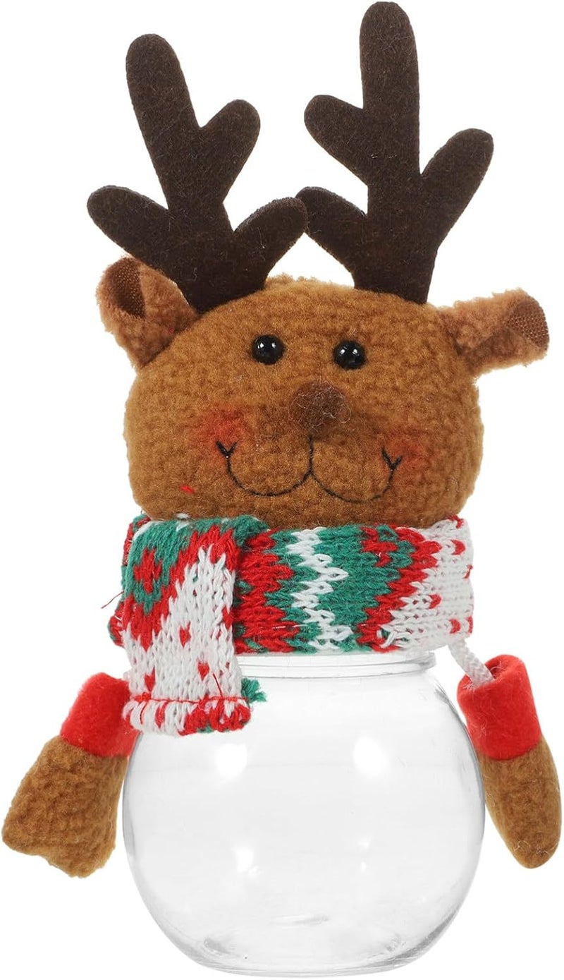 klarako Christmas Candy Jar Christmas Gift Jar Candy Storage Canister Father Christmas Snowman Candy Jars for Xmas Home Decor - Image 1