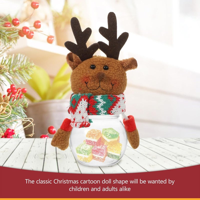 klarako Christmas Candy Jar Christmas Gift Jar Candy Storage Canister Father Christmas Snowman Candy Jars for Xmas Home Decor - Image 3