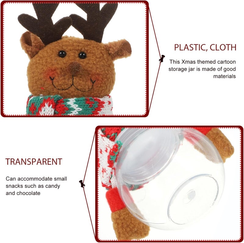 klarako Christmas Candy Jar Christmas Gift Jar Candy Storage Canister Father Christmas Snowman Candy Jars for Xmas Home Decor - Image 4