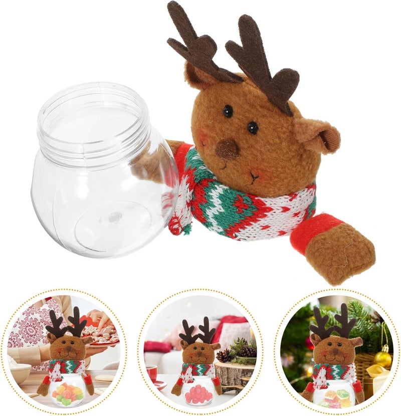klarako Christmas Candy Jar Christmas Gift Jar Candy Storage Canister Father Christmas Snowman Candy Jars for Xmas Home Decor - Image 2