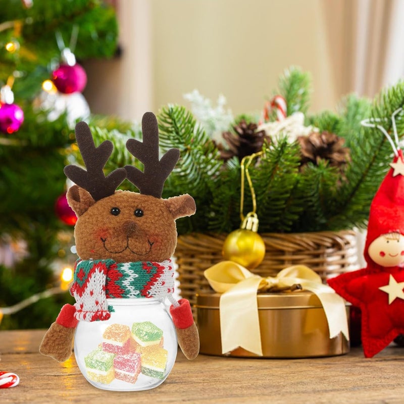 klarako Christmas Candy Jar Christmas Gift Jar Candy Storage Canister Father Christmas Snowman Candy Jars for Xmas Home Decor - Image 5