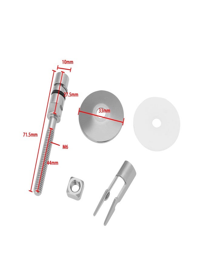 Create idea مجموعة تثبيت مفصلات مقعد المرحاض 1 زوج M6 x 71.5mm من الفولاذ المقاوم للصدأ، حامل تثبيت غطاء المرحاض C0102G متوافق مع LUVETT - Image 4