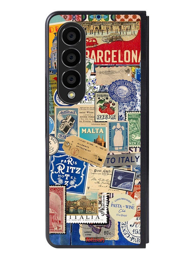 Tolwak Samsung Galaxy Z Fold 4 Protective Case Cover Stickers Of Different Cities - Image 1