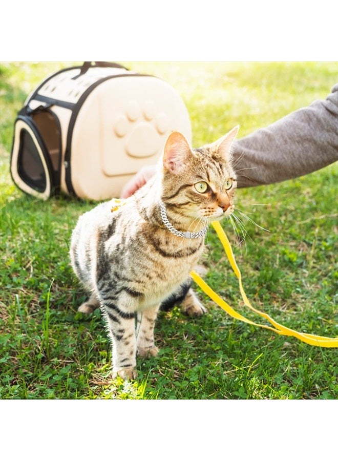 KOLODOGO Dog Chain Collar Glitter Diamond Cuban Collar Walking Metal Chain Collar with Design Secure Buckle Pet Metal Link Chain Jewelry Accessories for Small Medium Large Dogs Cats (16Inch, Silver) - Image 4