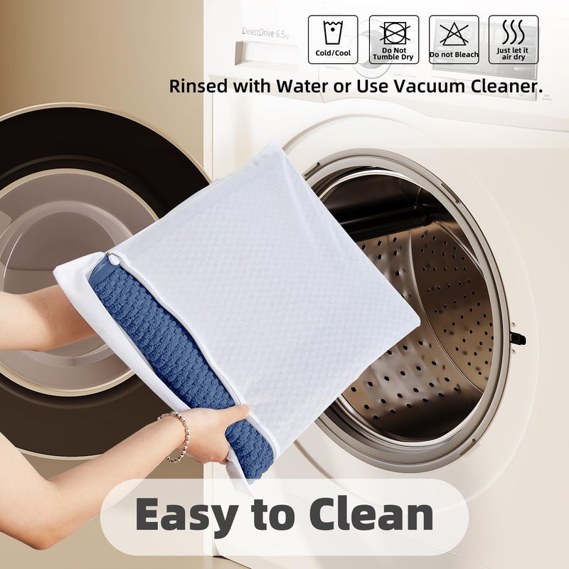 TYUU Bathroom Rugs Non Slip Washable, Super Absorbent Thin Bath Mat Small Quick Dry Low Pile Bathroom Rug, Navy Blue 16"x24" - Image 5