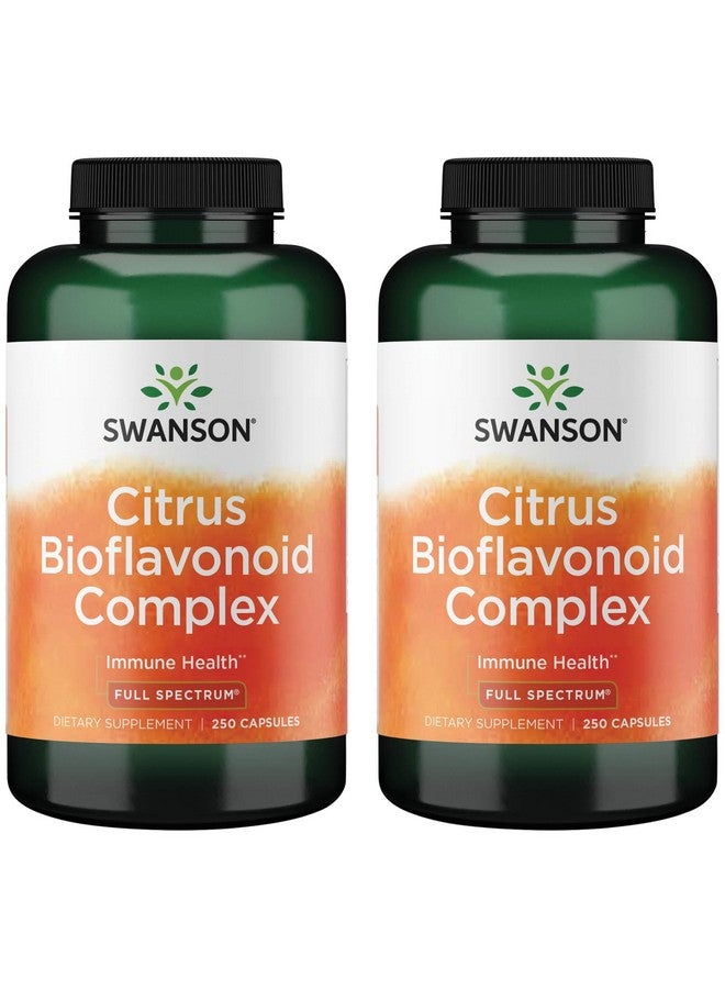 Swanson Full Spectrum Citrus Bioflavonoid Complex - Aids Vitamin C Absorption and Promotes Immune Health- Standardized to 50% Bitter Orange Bioflavonoids - (250 Capsules) (2 Pack)
