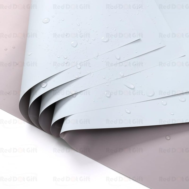 Red Dot Gift REDDOTGIFT Pack of 20 Sheets Gift Wrapping Paper 57x57cm, Double Face Flower Wrap Paper Waterproof Floral Bouquet Packing Paper DIY Craft Gift Packing (14# GREY + COLD GREY) - Image 2