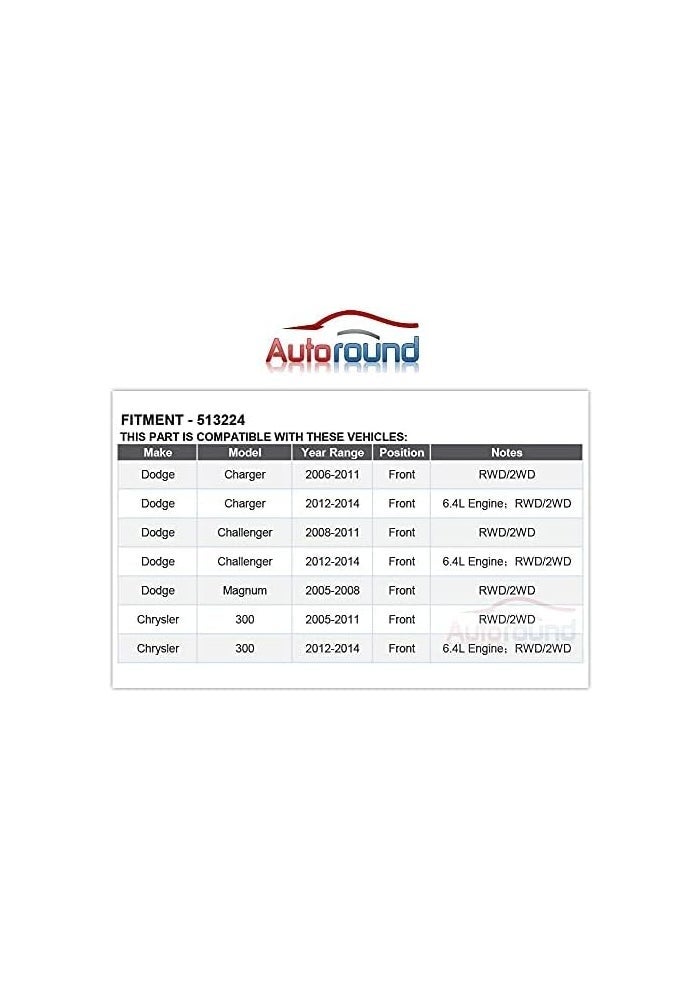 Autoround مجموعة محور العجلة الأمامية والمحامل Autoround 513224 لسيارات دودج تشارجر، تشالنجر، وماجنوم ذات الدفع الخلفي - Image 3