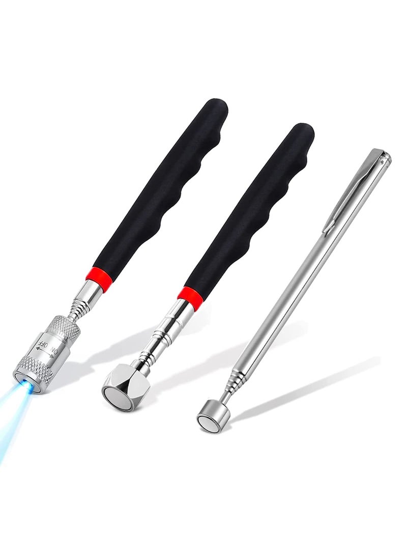 Serplex Serplex Magnetic Pickup Tool with LED Lights 3Pcs Telescoping Magnet Pick Up Gadget Tool for Men DIY Handyman FatherDad Husband Gifts for Men Magnet Sticks for Hard to Reach Places 