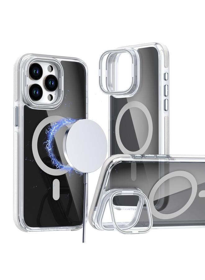 S-TOP Case For iPhone 15 Pro Max Magsafe Dual-Color Transparent Black Lens Holder Phone Case - Image 1