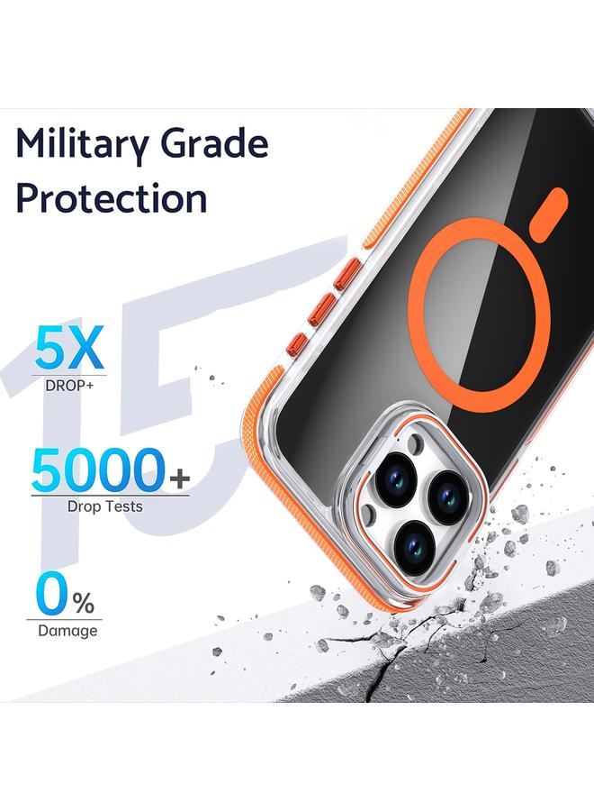 S-TOP Case For iPhone 15 Pro Max Magsafe Dual-Color Transparent Black Lens Holder Phone Case - Image 3