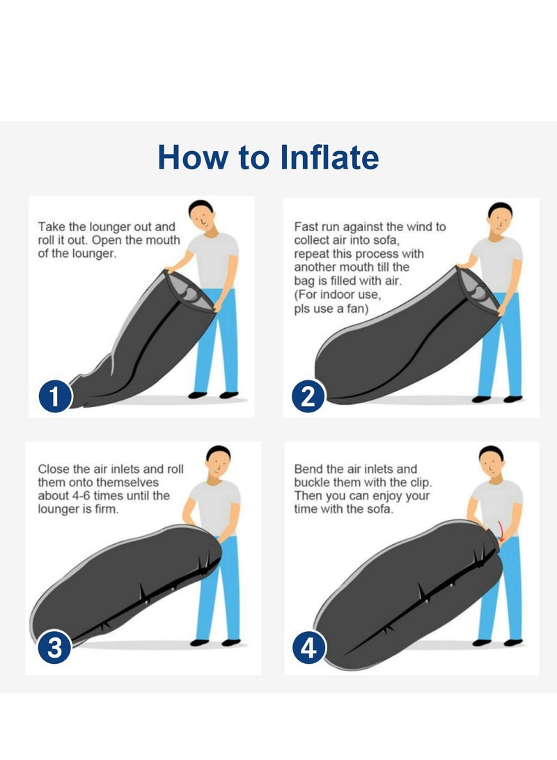 Zikra "Inflatable Lounger, Portable Inflatable Couch Mesh Hollow Air Hammock Anti Leakage Air Chair for Outdoor Camping Hiking Beach Traveling Music Festivals Backyard, No Pump Required (Orange) " - Image 4