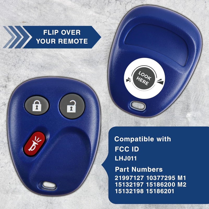 KeylessOption Keyless Entry Remote Control Car Key Fob Replacement for LHJ011 -Blue (Pack of 2) - Image 5