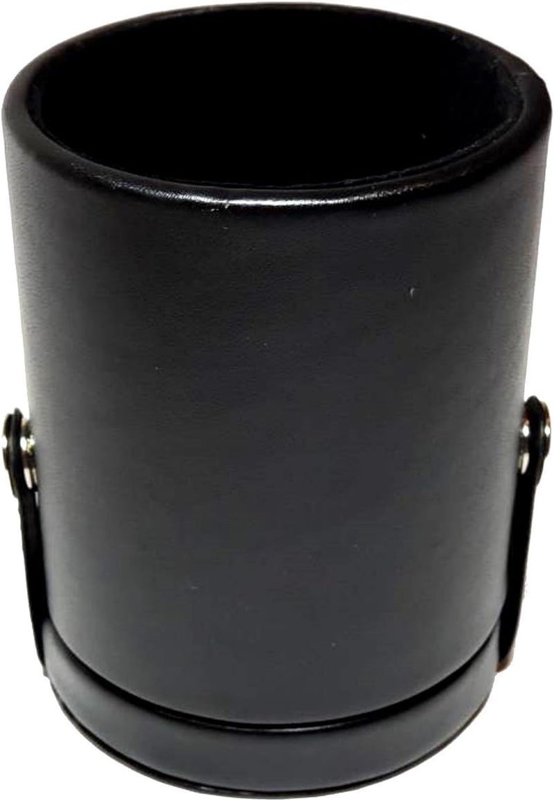CHH Black Leatherette Deluxe Dice Cup With Storage Compartment for Included Poker Dice Set - Image 4