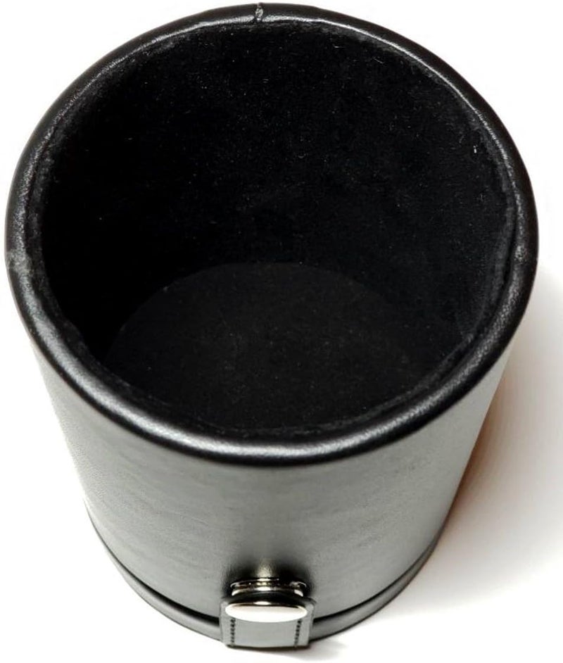 CHH Black Leatherette Deluxe Dice Cup With Storage Compartment for Included Poker Dice Set - Image 5