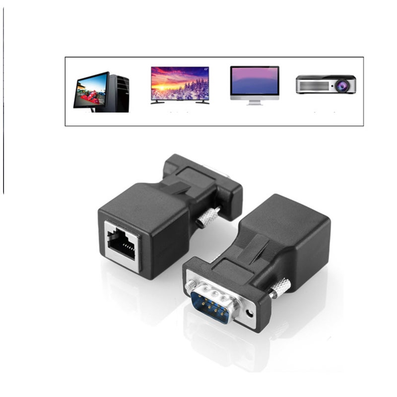 📱 محول تمديد فيجا مع كابل شبكة RJ45 محول للحاسوب أسود عدد 2 - Image 3