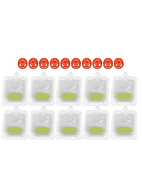 10PACK Baby Food Pouches Reusable Baby Food Storage Portable Manual Baby Fruit Puree Bags Easy to Clean Refillable Baby Fruit Squeeze Bags for Applesauce Yogurt and Puree Group 1
