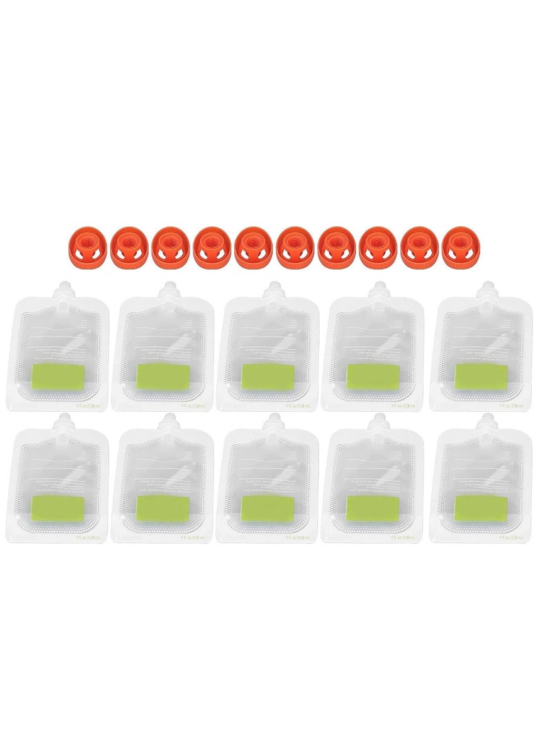 RATSAW 10PACK Baby Food Pouches Reusable Baby Food Storage Portable Manual Baby Fruit Puree Bags Easy to Clean Refillable Baby Fruit Squeeze Bags for Applesauce Yogurt and Puree Group 1  - Image 1