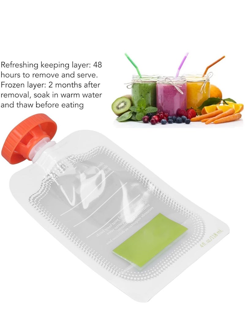 10PACK Baby Food Pouches Reusable Baby Food Storage Portable Manual Baby Fruit Puree Bags Easy to Clean Refillable Baby Fruit Squeeze Bags for Applesauce Yogurt and Puree Group 1