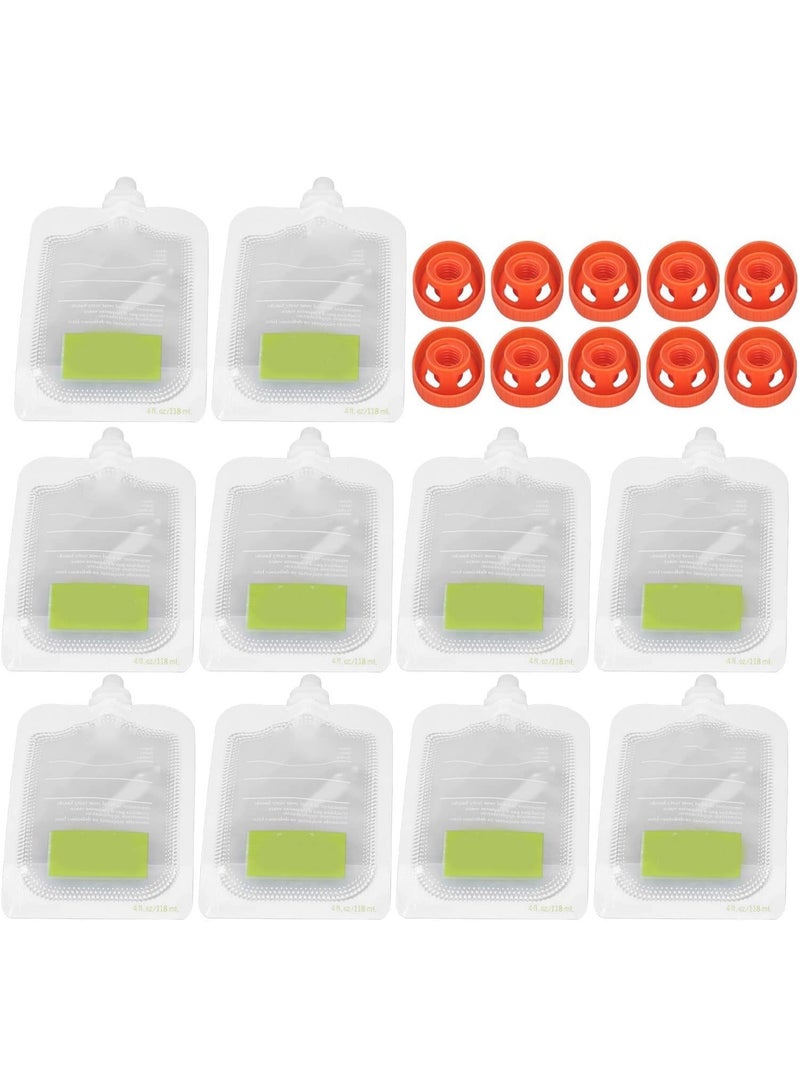 10PACK Baby Food Pouches Reusable Baby Food Storage Portable Manual Baby Fruit Puree Bags Easy to Clean Refillable Baby Fruit Squeeze Bags for Applesauce Yogurt and Puree Group 1