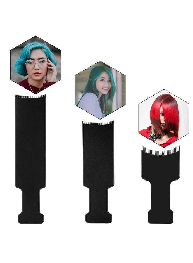 Mudder 4 Pcs Balayage Highlighting Board with Teeth Hair Dye Paddle Highlighting Brush for Balayage Board Comb for hairstylist Hair Dye(Black) - Image 4