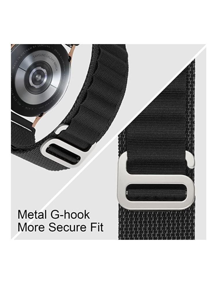 Generic - Alpine Loop 22mm Compatible With Xiaomi Watch Color Sport Color 2 S1 Active/ Huami Amazfit GTR 47mm GTR 3 Pro, Durable Sport Nylon Strap With Titanium G Hook  Black - Image 1