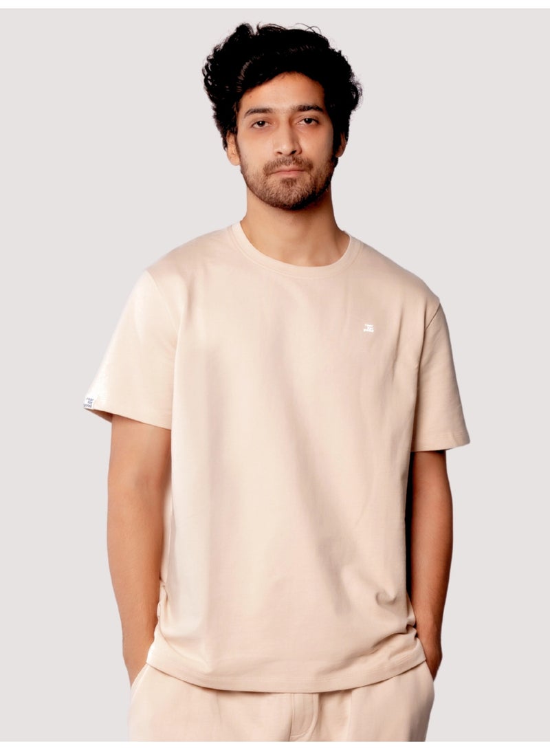 ROAR FOR GOOD Men's Oversized Solid T-Shirt | Relaxed Fit Round Neck Half Sleeve Casual Tee | Soft Cotton Blend Everyday Wear T-Shirt - Image 5