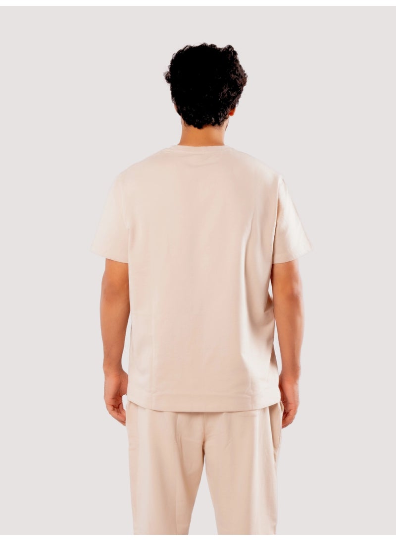 ROAR FOR GOOD Men's Oversized Solid T-Shirt | Relaxed Fit Round Neck Half Sleeve Casual Tee | Soft Cotton Blend Everyday Wear T-Shirt - Image 4
