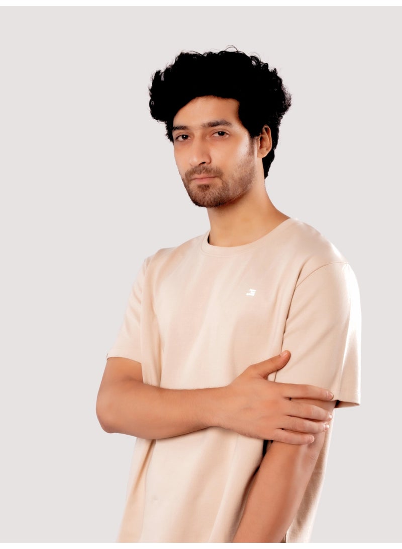 ROAR FOR GOOD Men's Oversized Solid T-Shirt | Relaxed Fit Round Neck Half Sleeve Casual Tee | Soft Cotton Blend Everyday Wear T-Shirt - Image 2