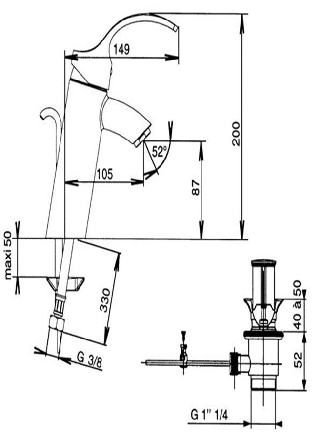 جاكوب ديلافون خلاط حوض بفتحة واحدة من جاكوب ديلافون سالوت  E72081 - Image 2