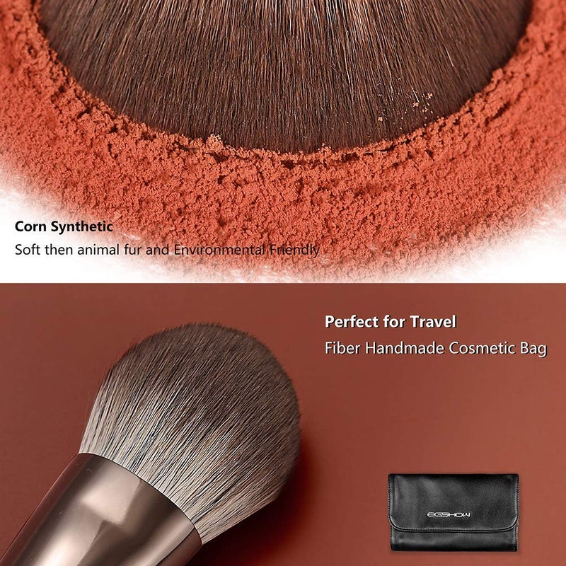 EIGSHOW Professional Makeup Brush Set, Eigshow Makeup Brushes Perfect for Foundation Face Powder Blending Blush Bronzer Eyeliner Eye Shadow Brows with Case, Best Gift for Women, Travel Kit(PRO 18pcs Coffee) - Image 3
