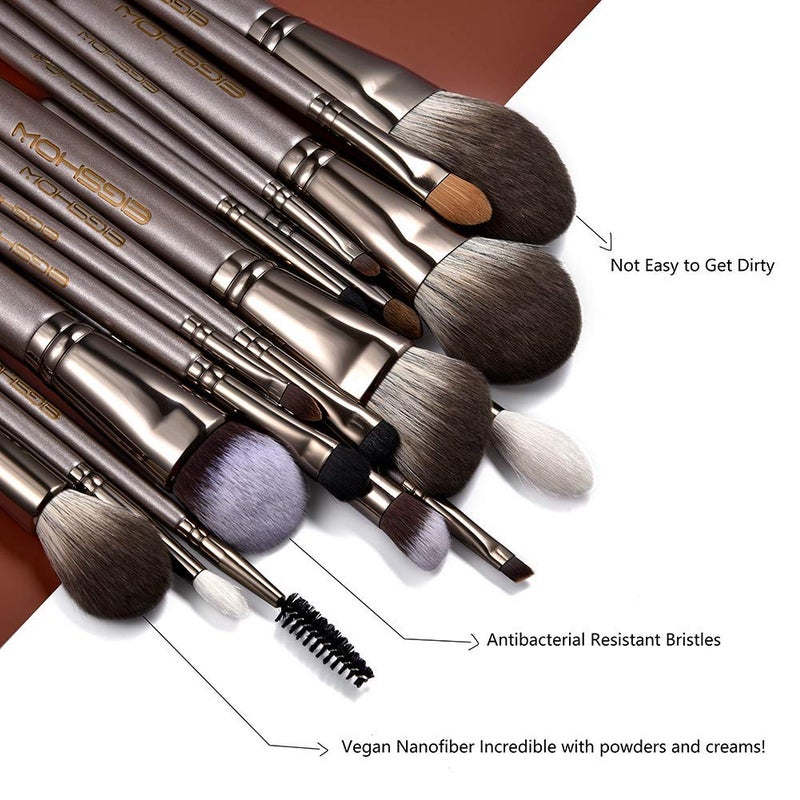 EIGSHOW Professional Makeup Brush Set, Eigshow Makeup Brushes Perfect for Foundation Face Powder Blending Blush Bronzer Eyeliner Eye Shadow Brows with Case, Best Gift for Women, Travel Kit(PRO 18pcs Coffee) - Image 4