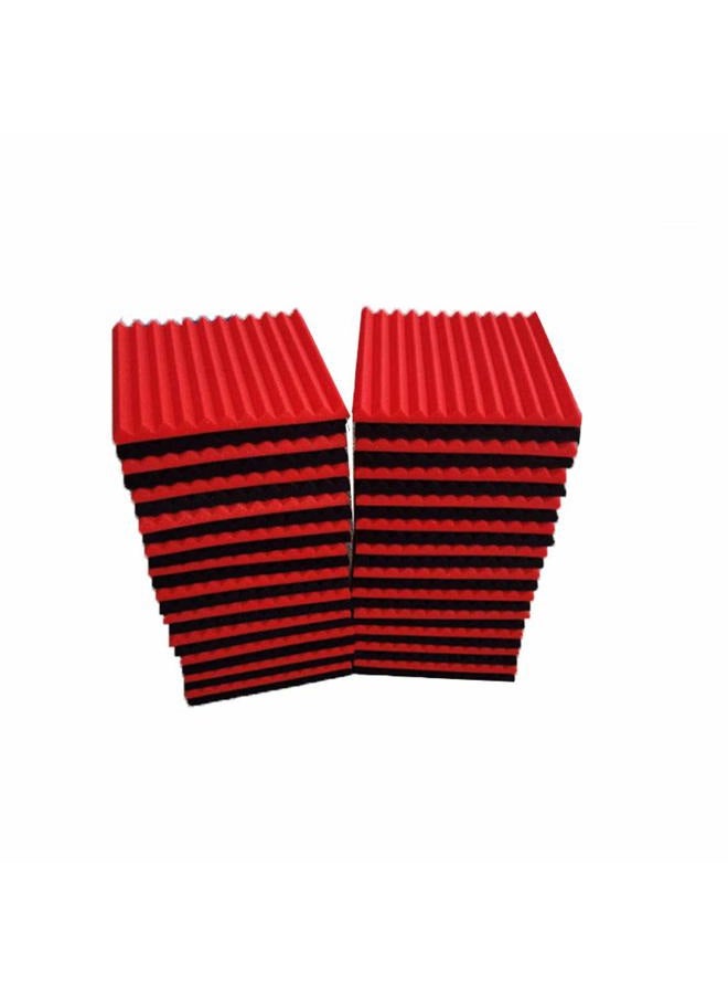 Burdurry 50 Pack Acoustic Panels Soundproof Studio Foam for Walls Sound Absorbing Panels Sound Insulation Panels Wedge for Home Studio Ceiling, 1" X 12" X 12", Black (50PCS, Black&Red) - Image 5