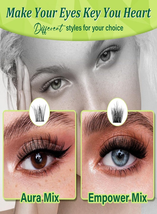 KEYYOU Lash Extension Kit 3D Effect Volume Lash Clusters Kit 120pcs D Curl Waterproof Kit DIY Eyelash Extension Kit with Bond and Seal Lash Glue Remover Lash Applicators (Kit-PuffSilk V3D05-8-18MIX) - Image 3