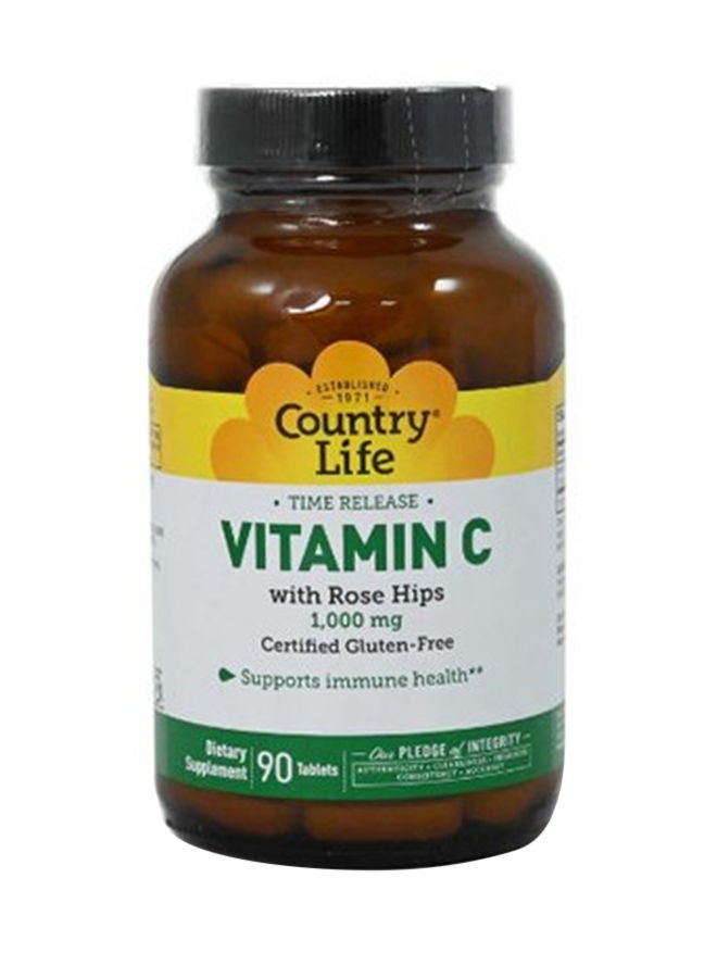 Country Life Vitamin C 1000Mg Tablet with Rose Hips 90S