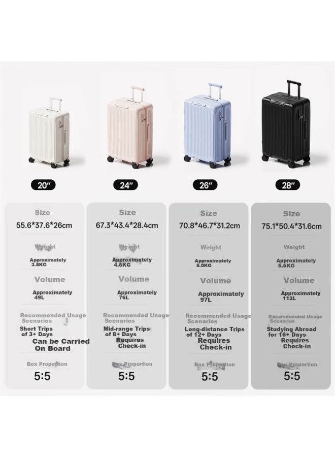 Cece Expandable Large Capacity Suitcase For Women And Men, Student Trolley Luggage With Password Lock, Lotus Pink, 28 Inches - Image 2