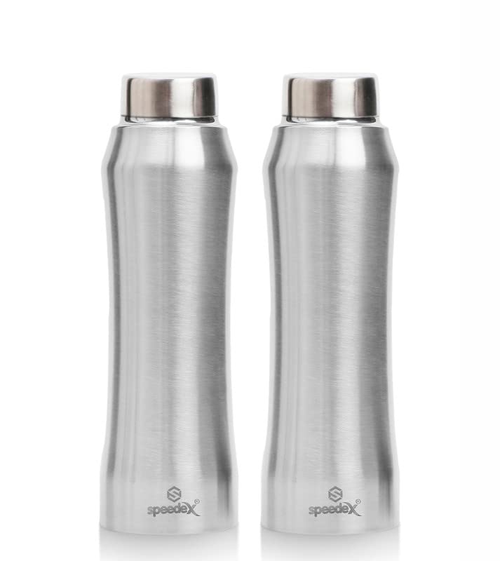 Speedex Stainless Steel Matt Water Bottle 1 Litre with Steel Cap – Leak-Proof, Durable, Lightweight | Ideal for Kids, Adults, Office, School, Travel | Pack of 2, Set of 2, Combo of 2 (1000ml Each) - Image 1