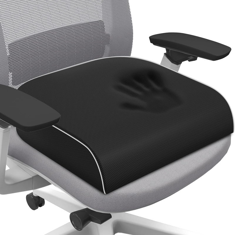 SweetSlubr Seat Cushion for Tailbone Pain Relief Office Chair Cushion Memory Foam Large Cushion with NonSlip Cover for Soft Support at Office Chair Car Seat Airplane Floor Pillow BlackLarge - Image 2