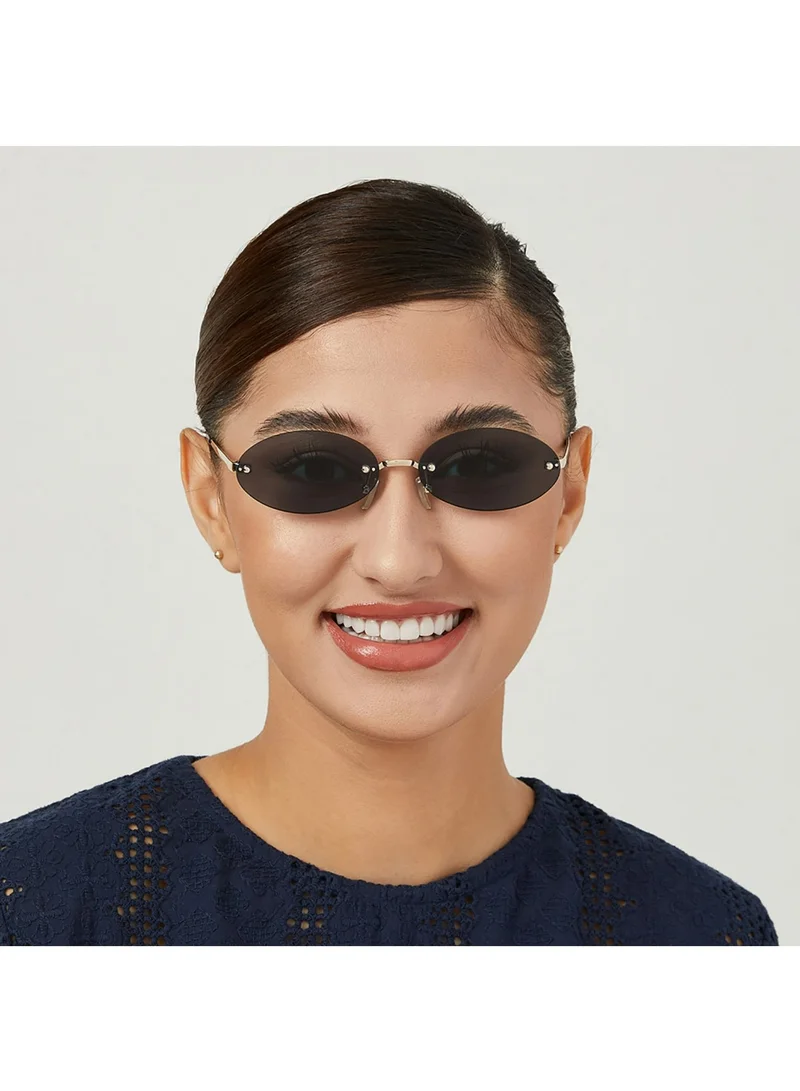 Blackout JENNIFER Women Japanese Gold Sunglasses - Frame Material: Metal - Frame Color: Japanese Gold -Lens Color: Green - Full Rim