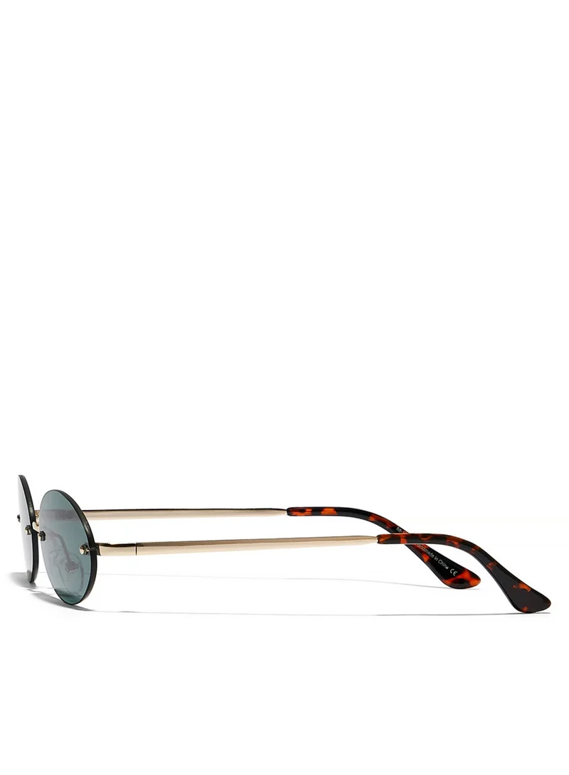 Blackout JENNIFER Women Japanese Gold Sunglasses - Frame Material: Metal - Frame Color: Japanese Gold -Lens Color: Green - Full Rim