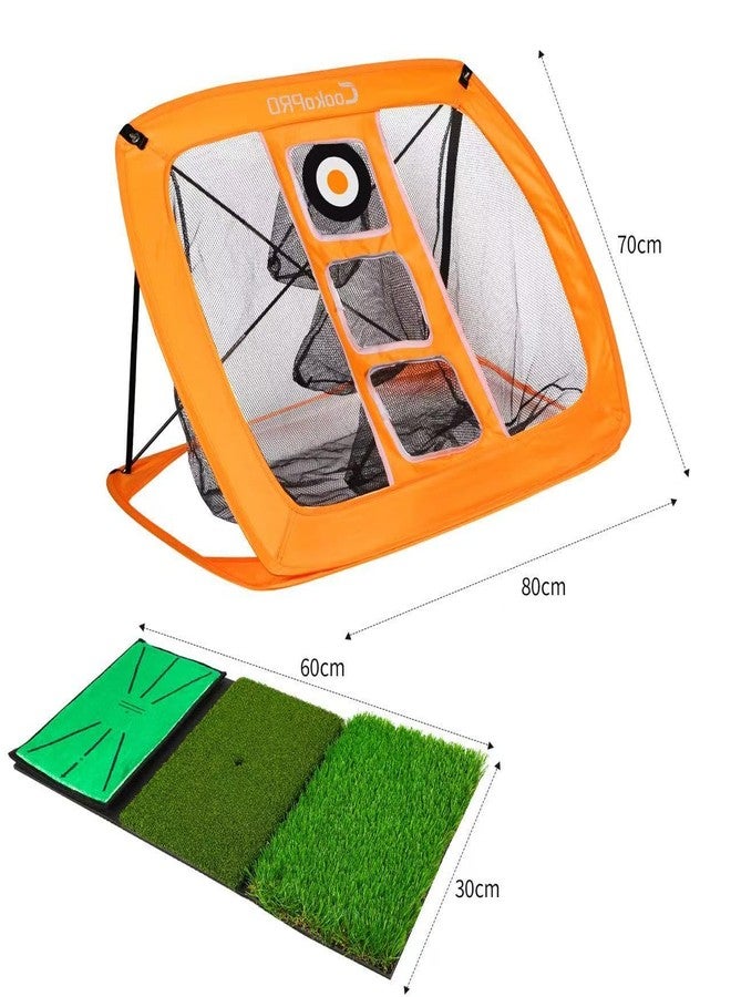 CookoPRO Golf Chipping Net Set,Pop Up Net with Durable Rubber Training Mat,10 Golf Tees,6 Practice Balls,6 Foam Balls and Carry Bag for Indoor & Outdoor Game - Image 2