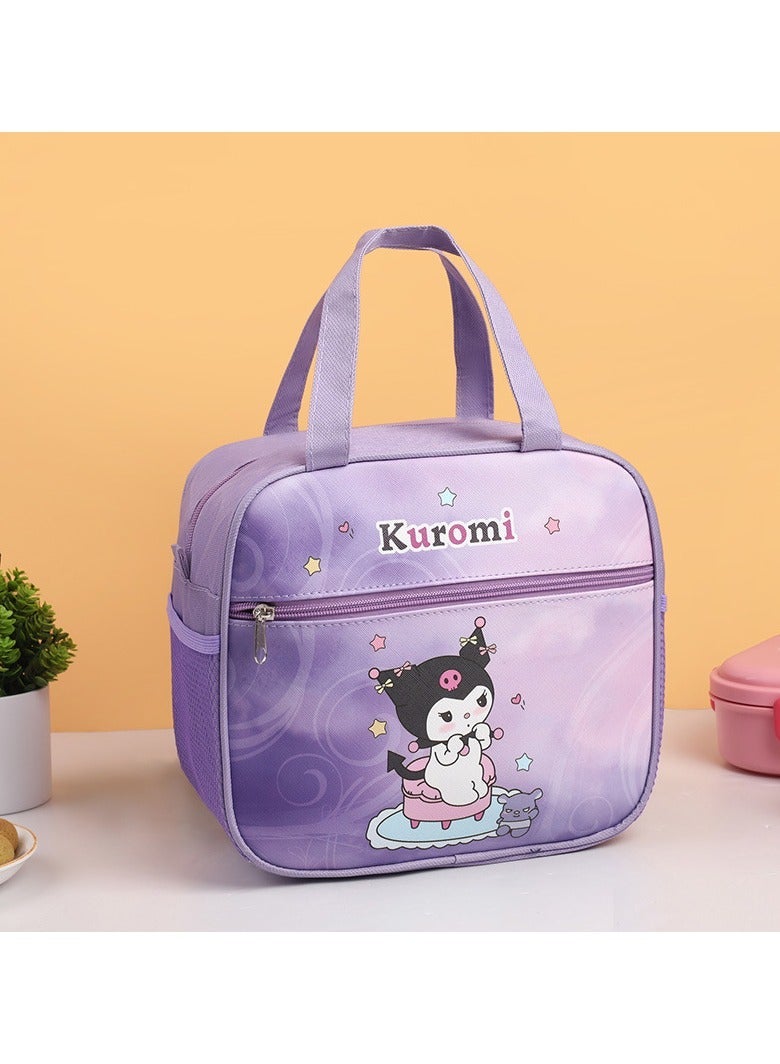 Cute Kuromi Insulated Lunch Box Bag Tote Bag Cartoon Kids Waterproof Large Capacity Bento Insulated Bag - Image 1