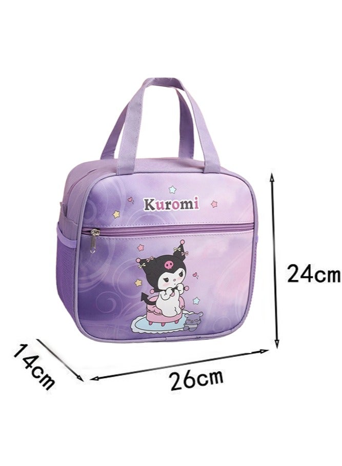 Cute Kuromi Insulated Lunch Box Bag Tote Bag Cartoon Kids Waterproof Large Capacity Bento Insulated Bag - Image 2